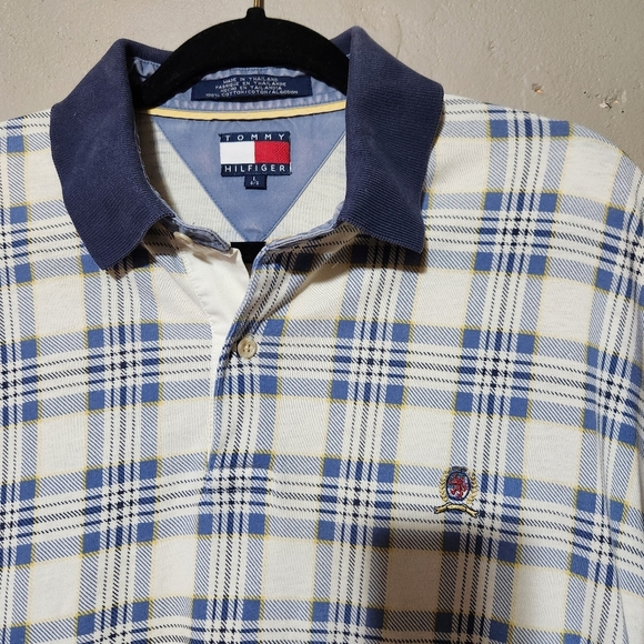 Tommy Hilfiger Shirt Mens Large Golf Polo Box Pattern - Picture 2 of 5